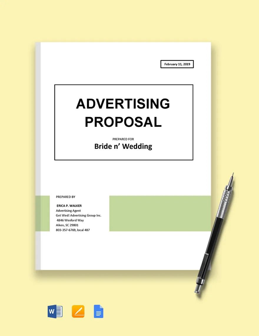 Advertising Campaign Proposal Template Google Docs, Word, Apple Pages