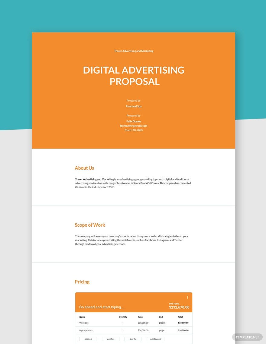 Digital Advertising Proposal Template