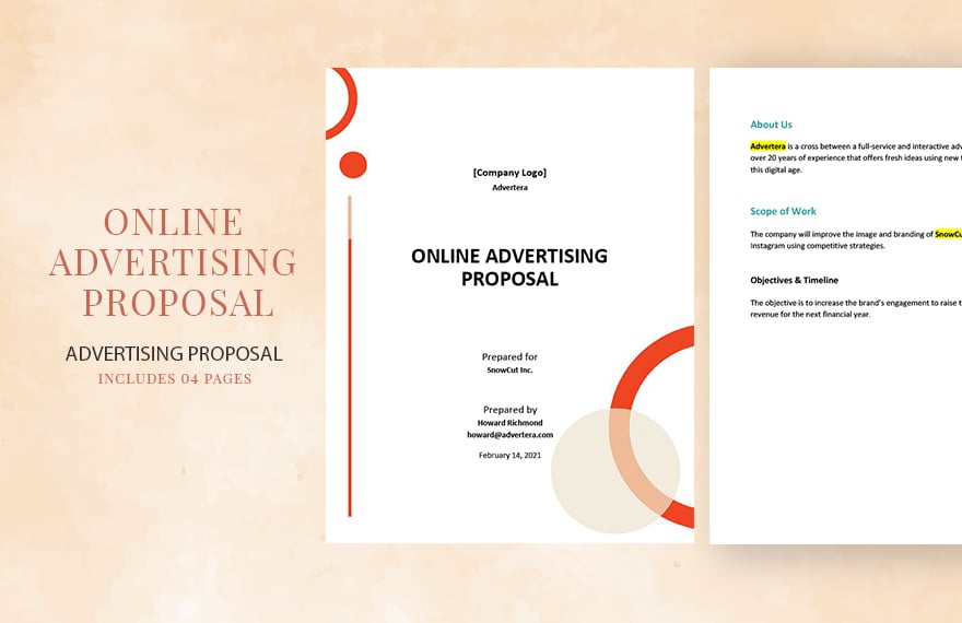 Online Advertising Proposal Template