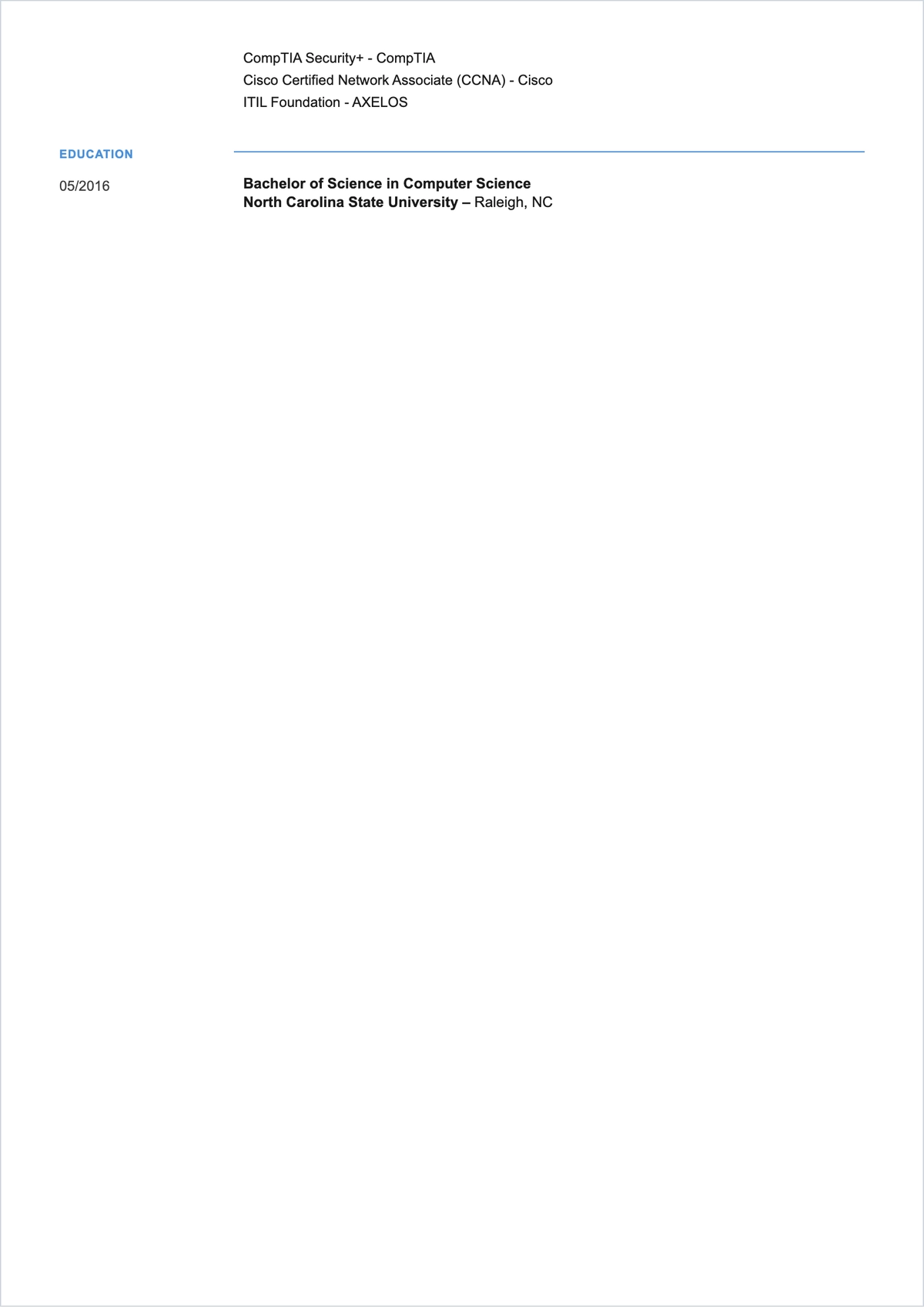 Free IT Officer ATS CV Template, AI CV Builder
