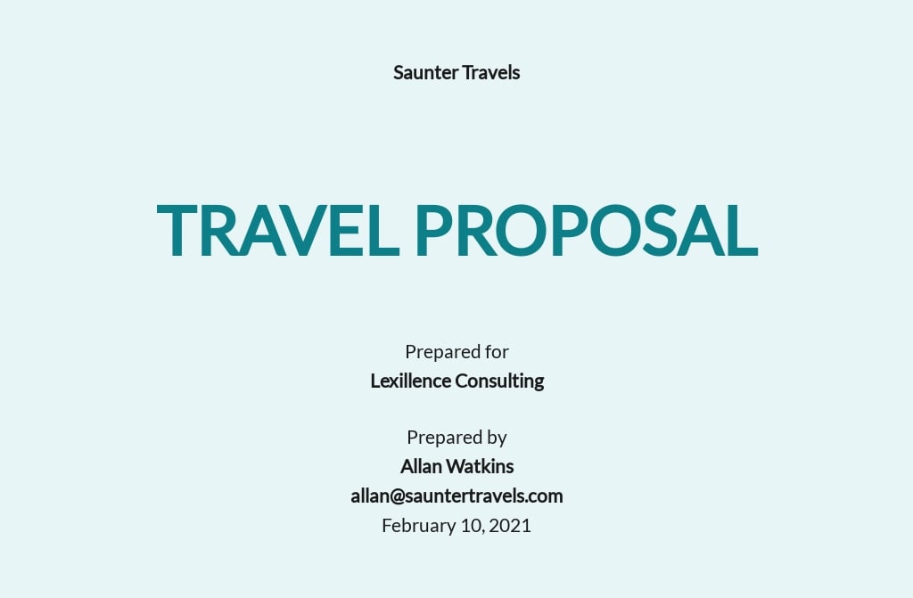 Travel Business Proposal Template [Free PDF] Google Docs, InDesign, Word, Apple Pages, PSD