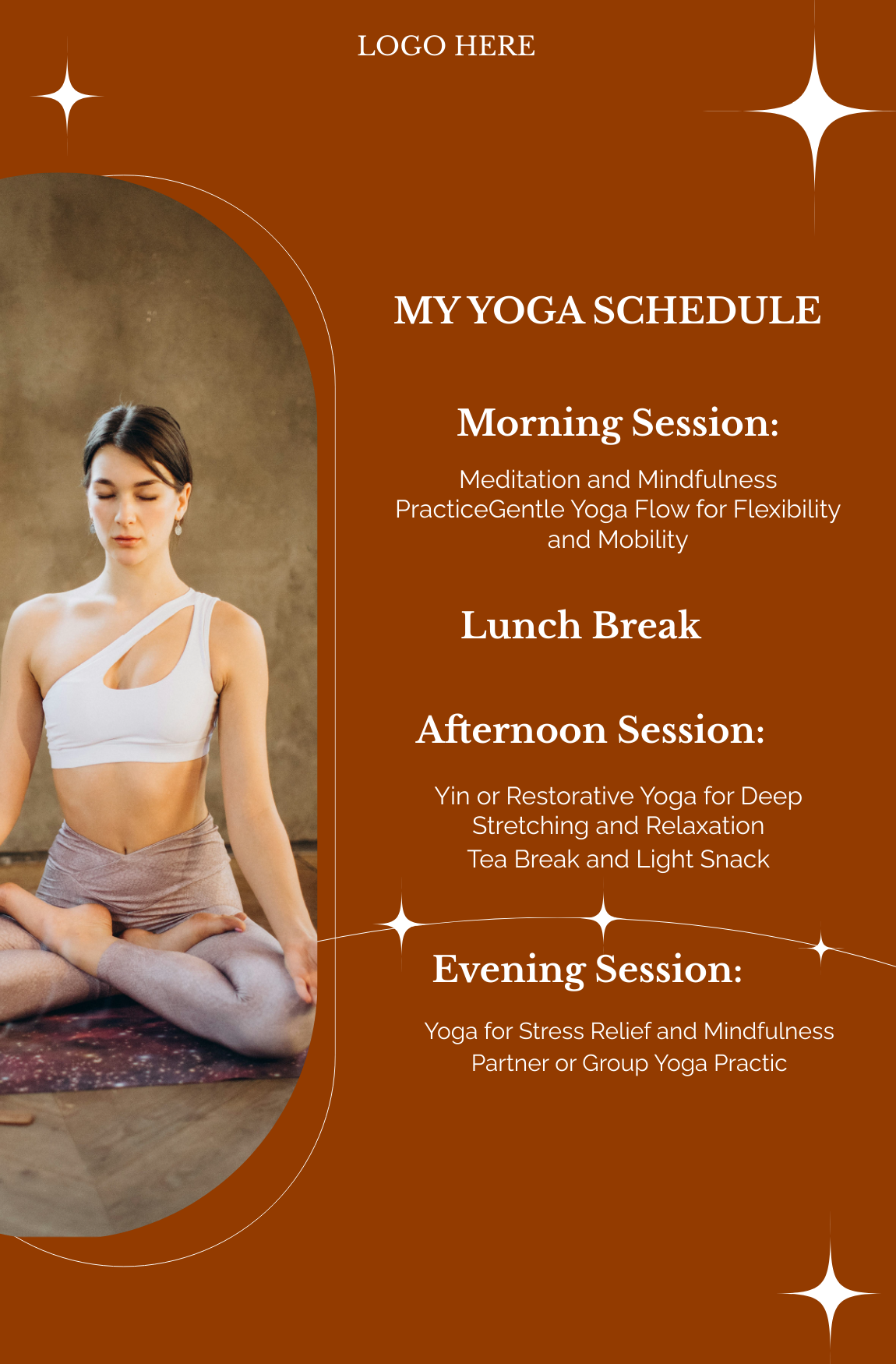 Schedule Yoga Table Top Banner