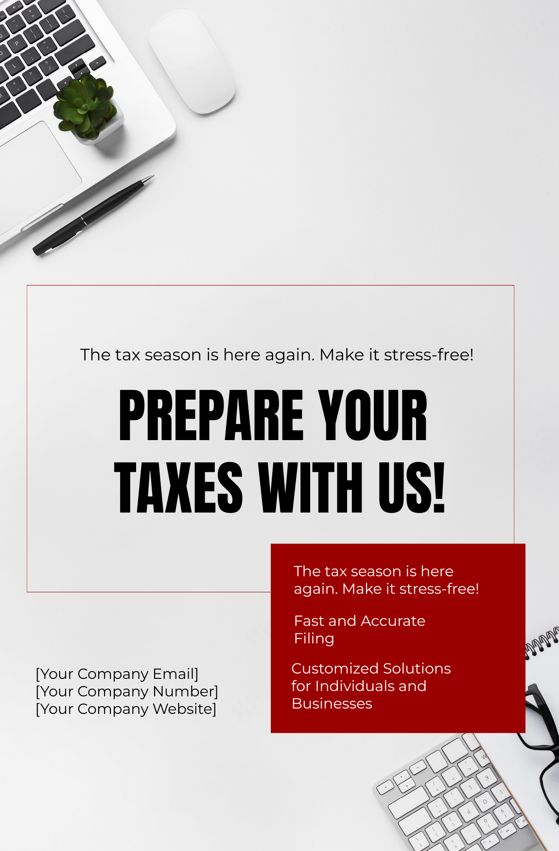 Preparation Tax Table Top Banner