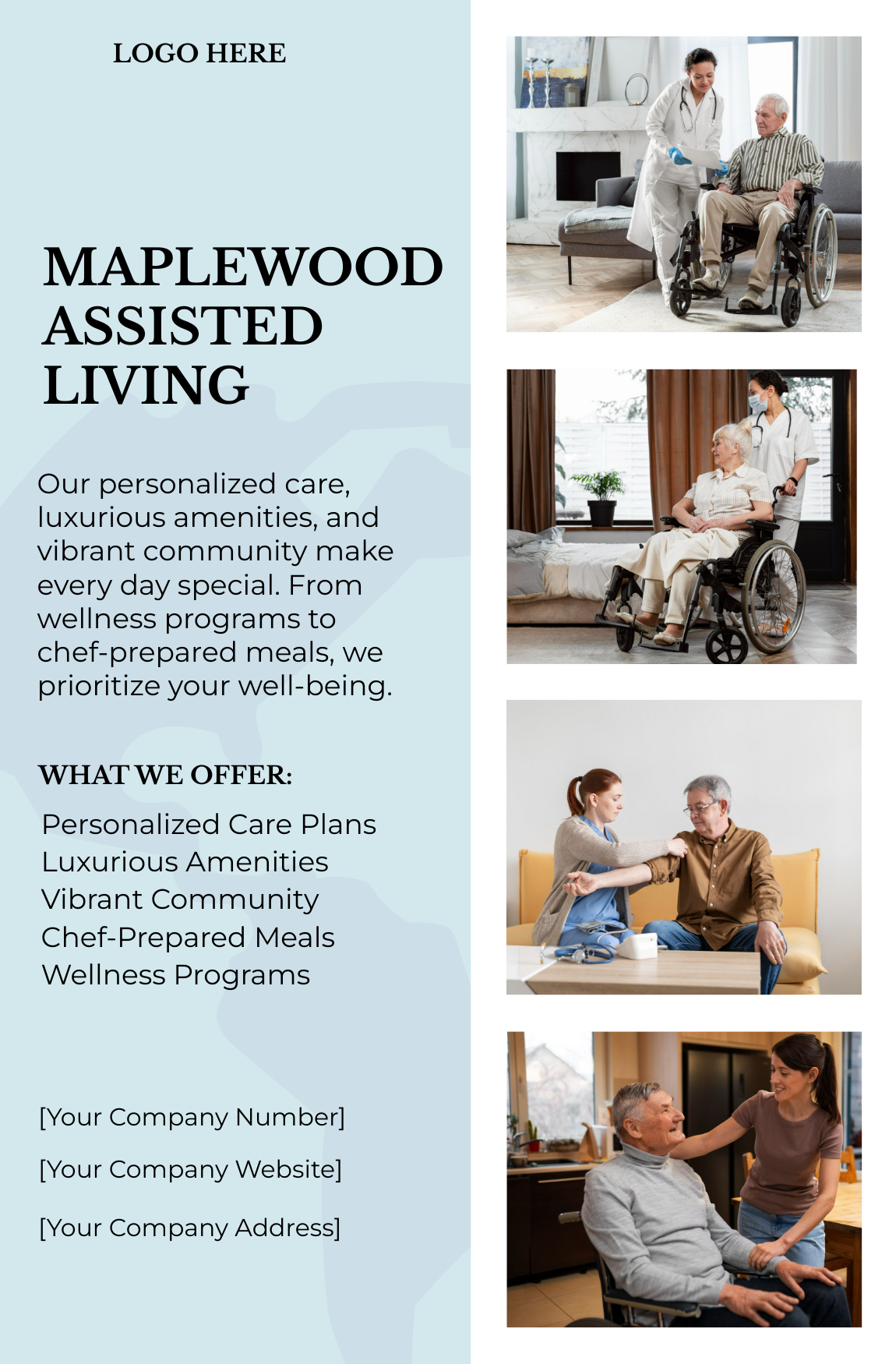 Assisted Living Table Top Banner