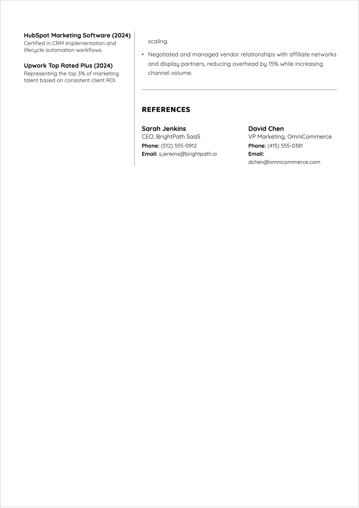 Free Freelance ATS CV Template, AI CV Builder