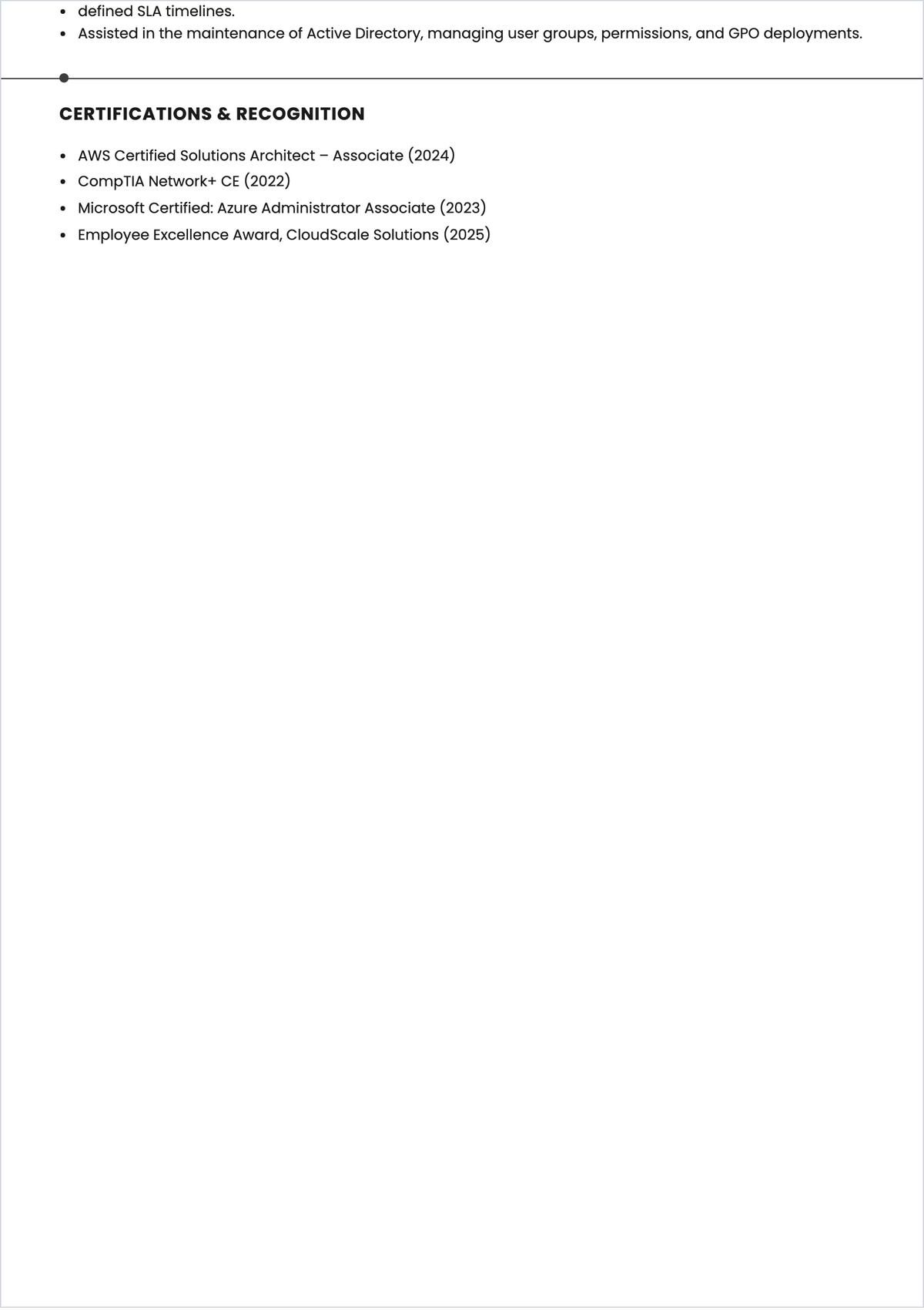 Free IT ATS CV Template, AI CV Builder