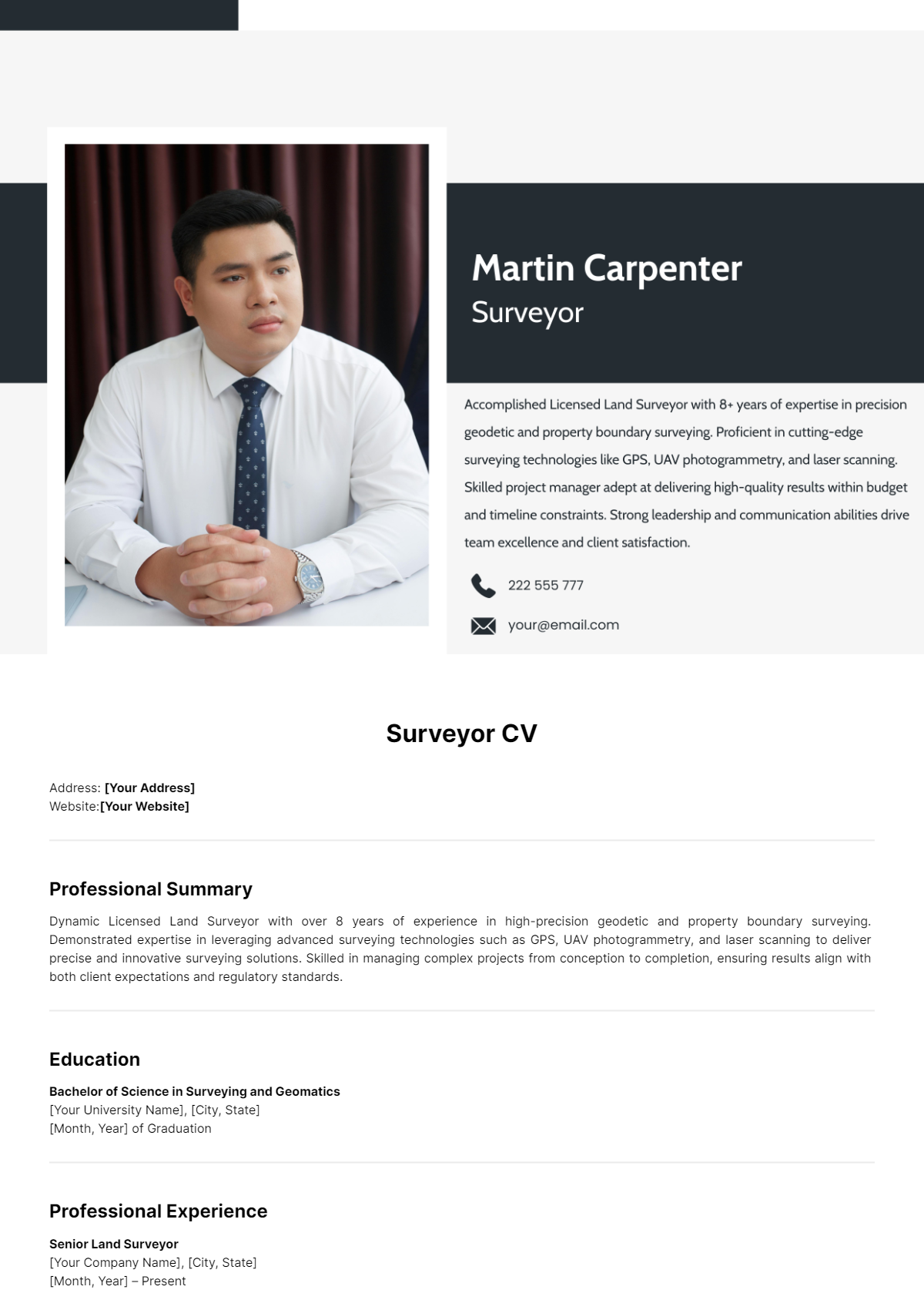 Surveyor CV Template