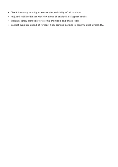 Free Salon Inventory List Template to Edit Online