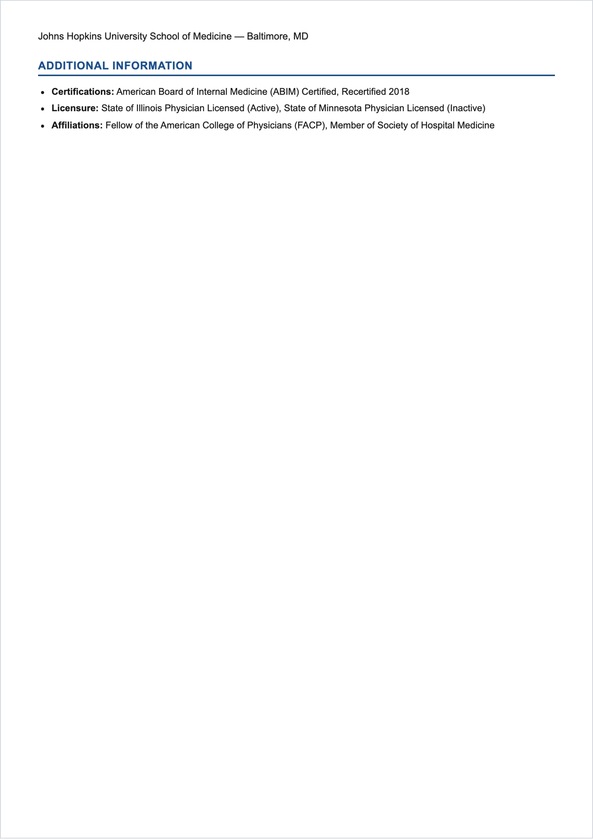 Free Medical ATS CV Template, AI CV Builder