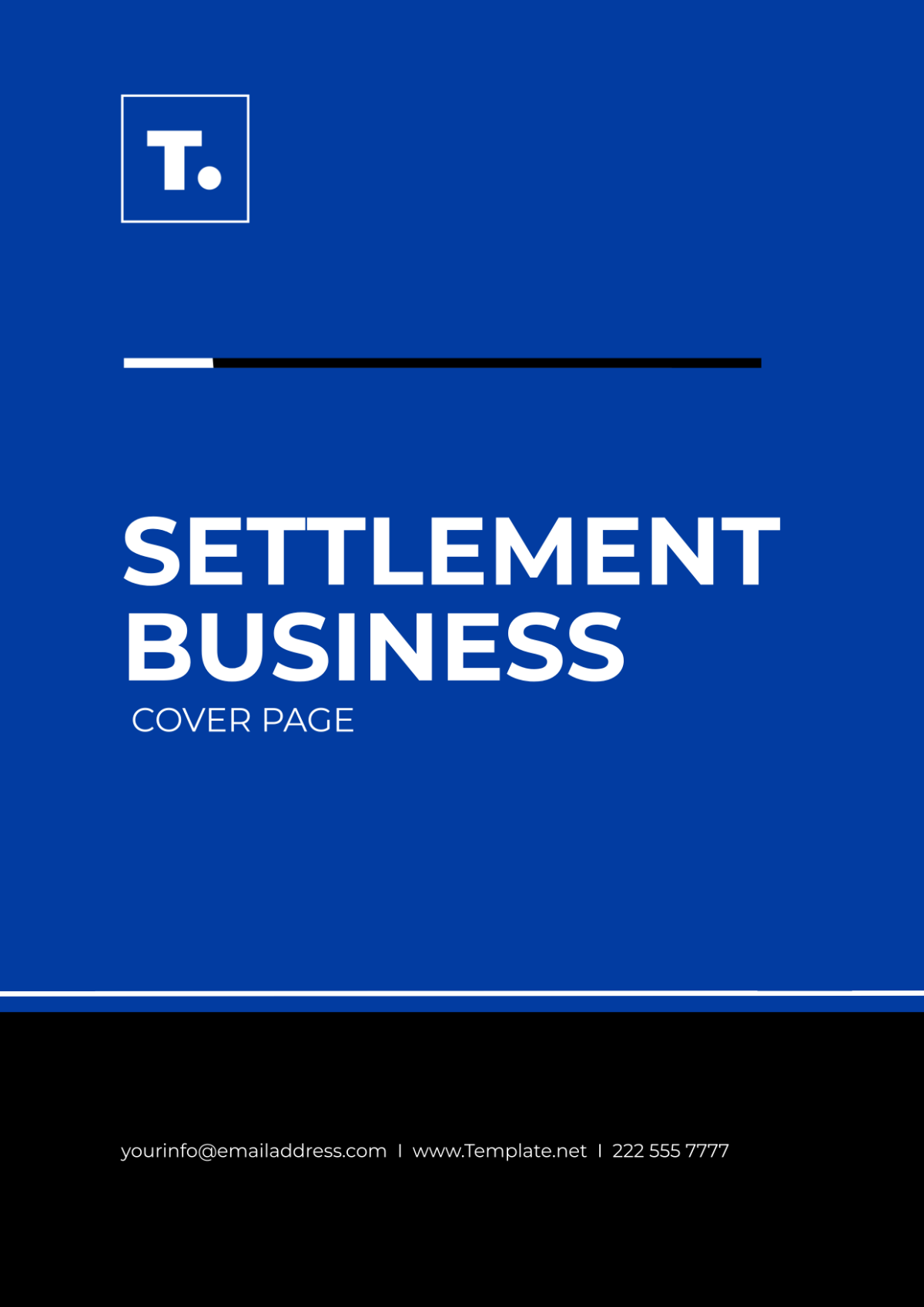 Settlement Business Cover Page