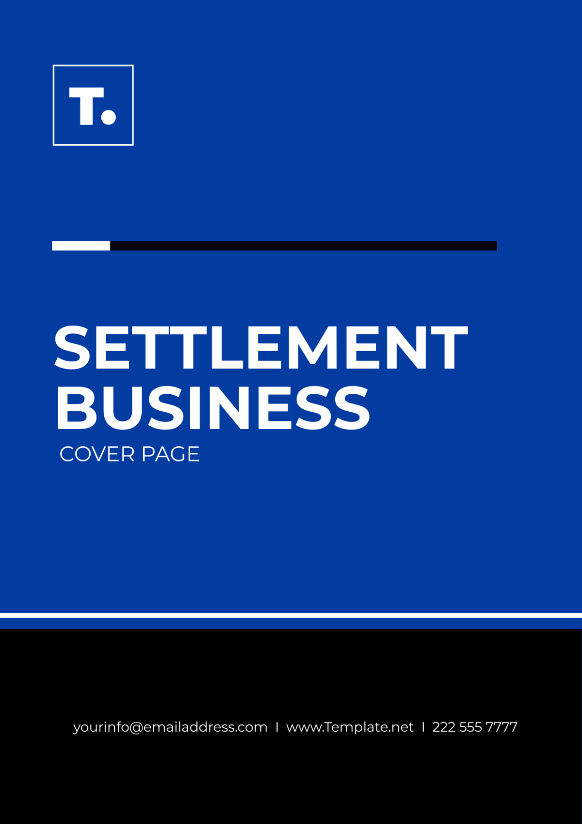 Settlement Business Cover Page