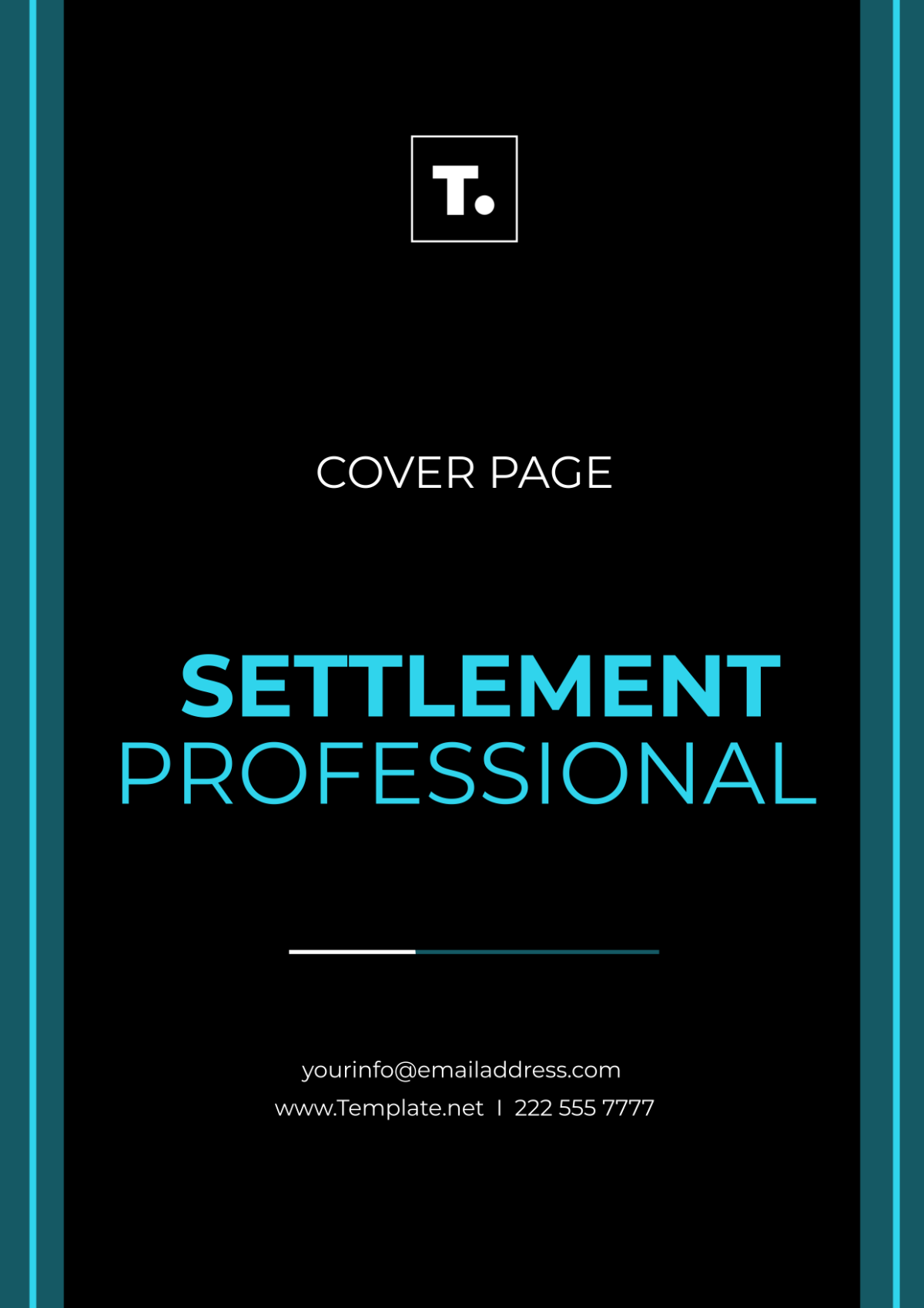 Free Settlement Professional Cover Page Template