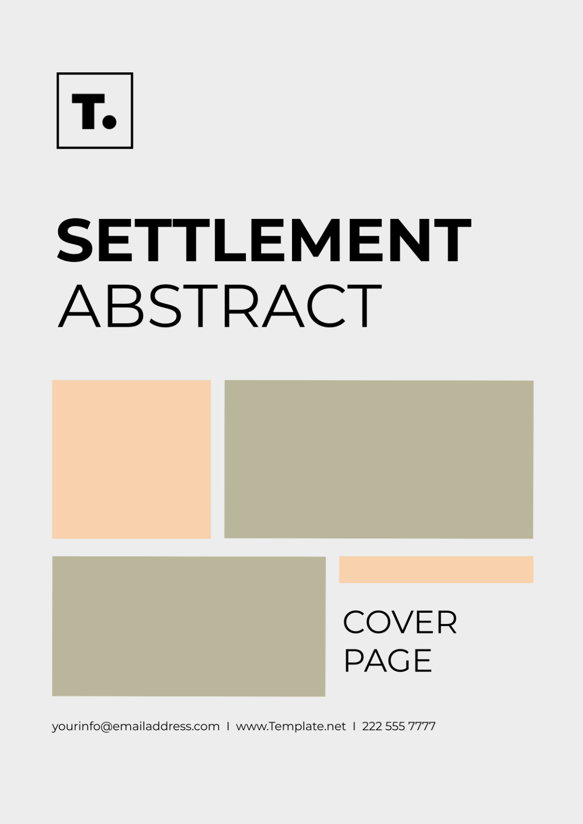 Free Settlement Abstract Cover Page Template