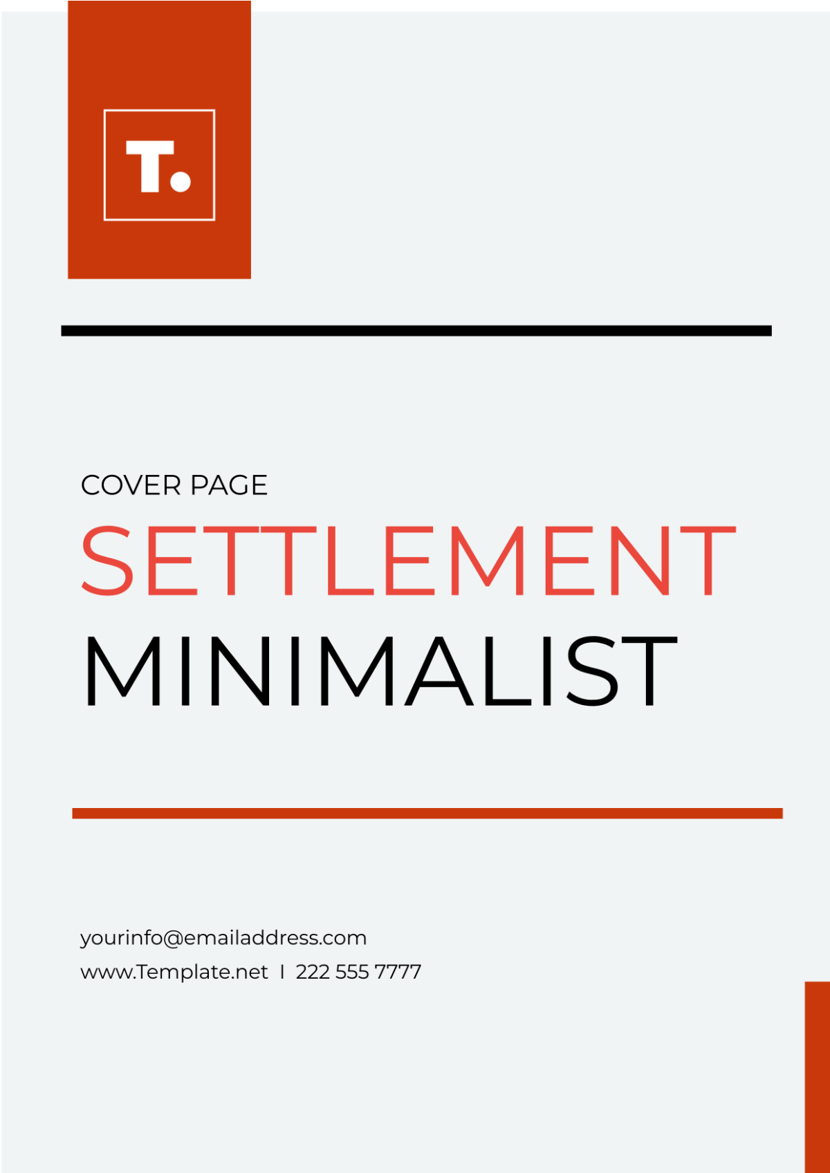 Settlement Minimalist Cover Page