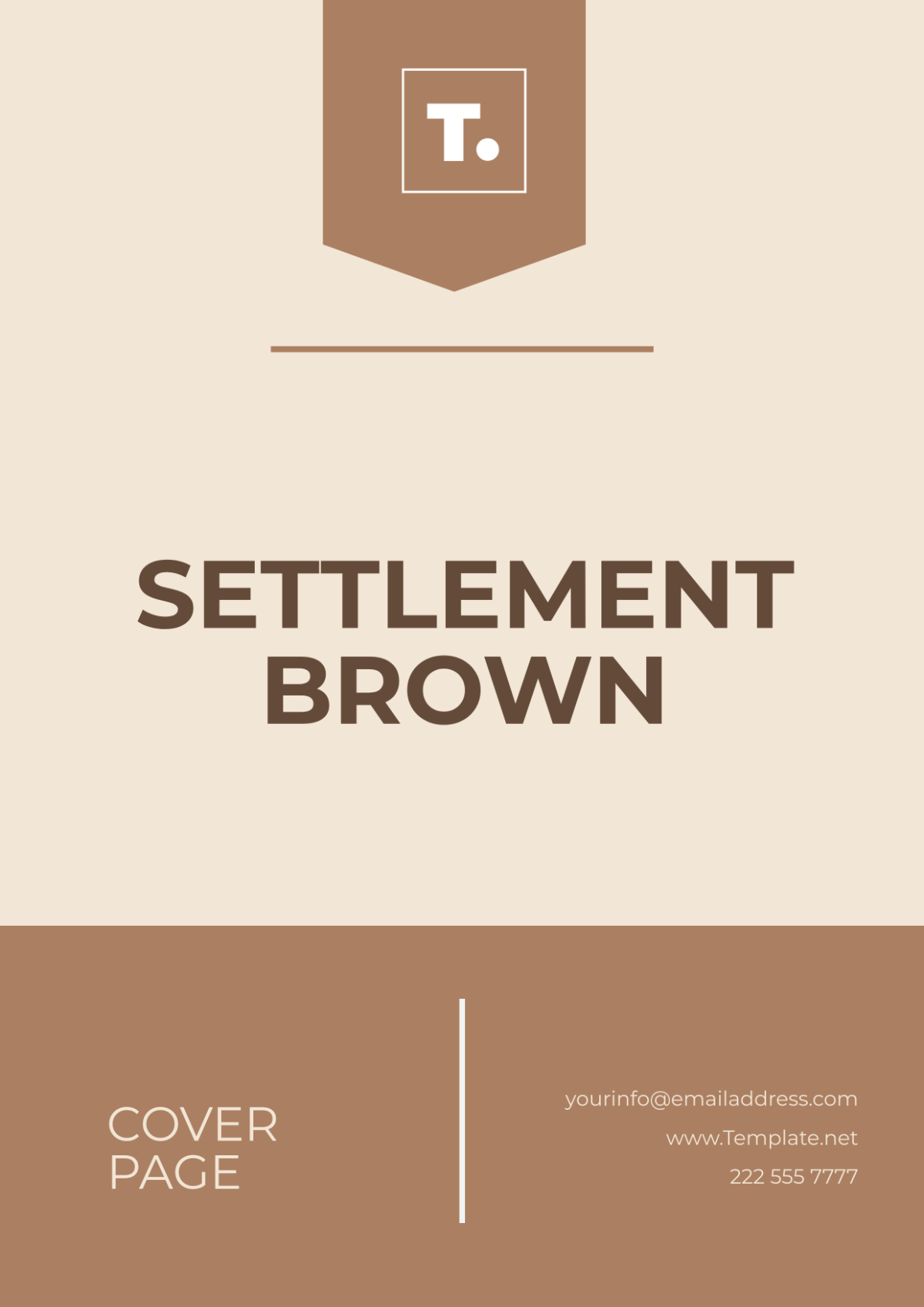 Settlement Brown Cover Page