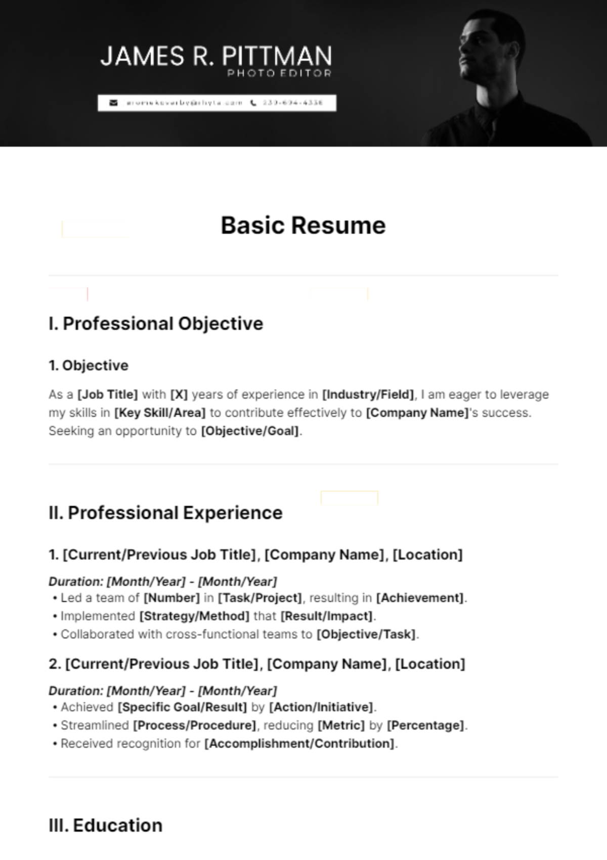 Free Basic Resume Template