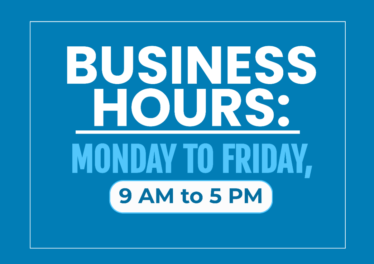 Travel Agency Business Hours Signage