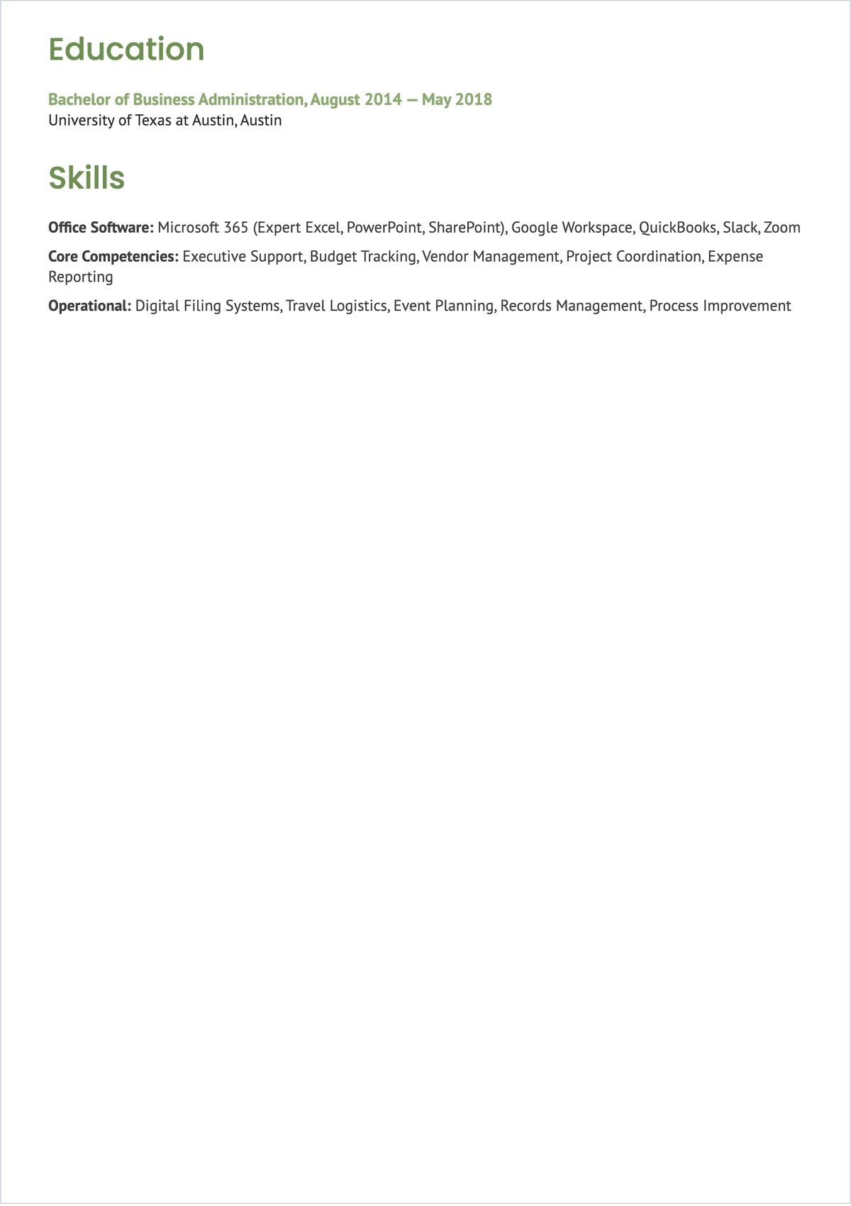 Free Simple ATS Resume Template, AI Resume Builder
