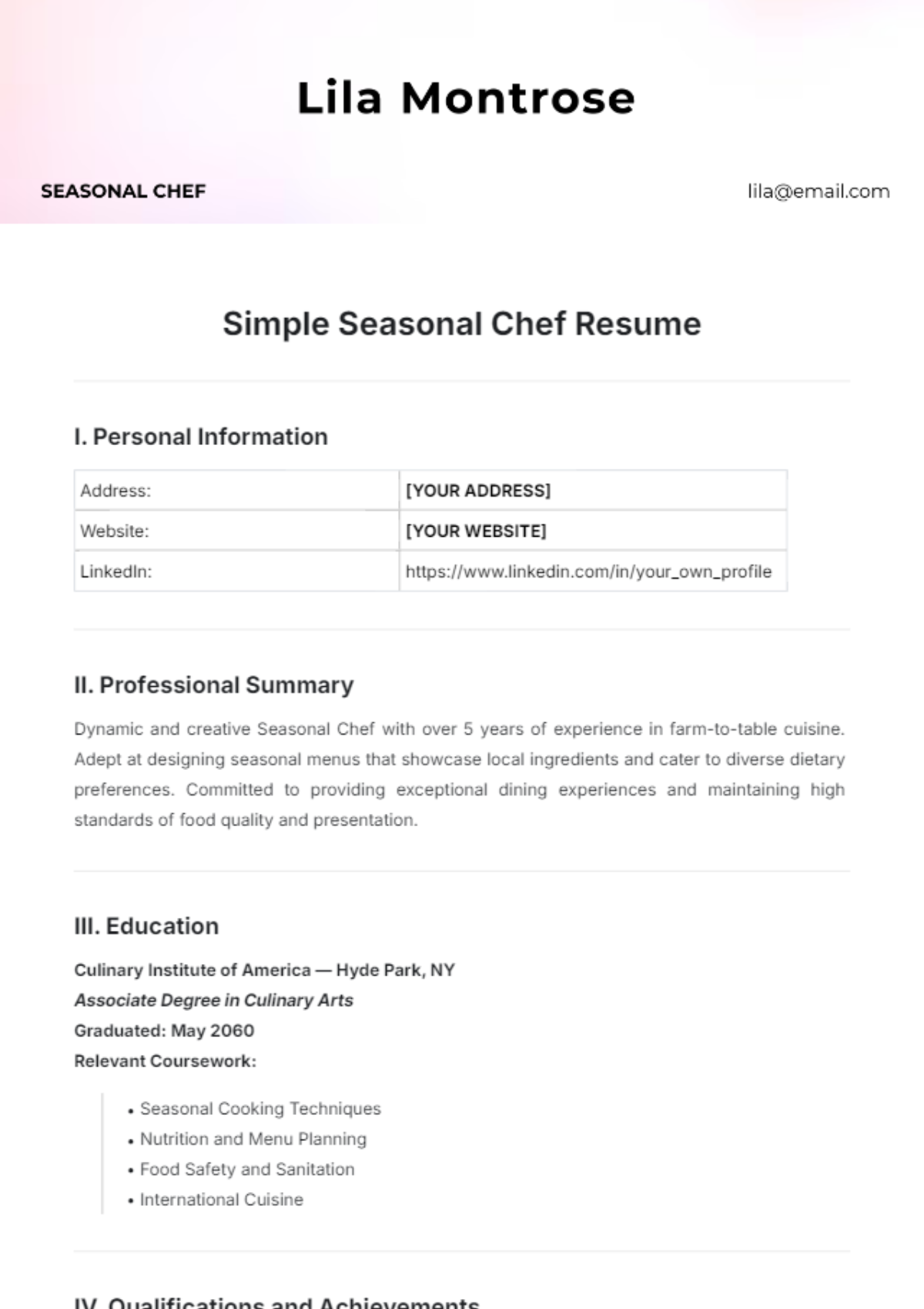 Simple Resume Template