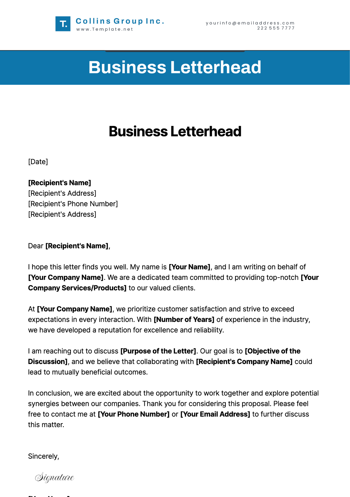 Business Letterhead Template - Edit Online & Download