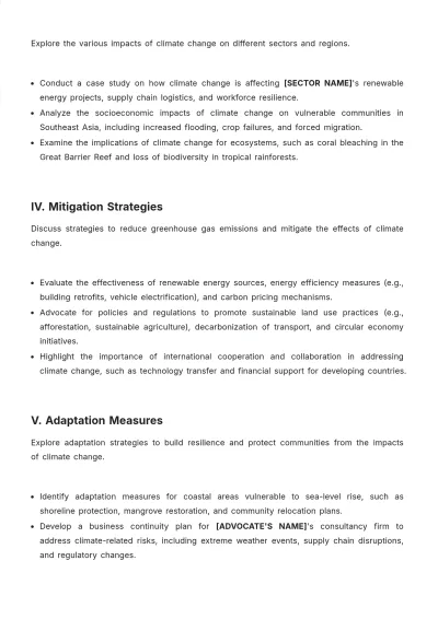 Free Climate Change Coursework Template to Edit Online