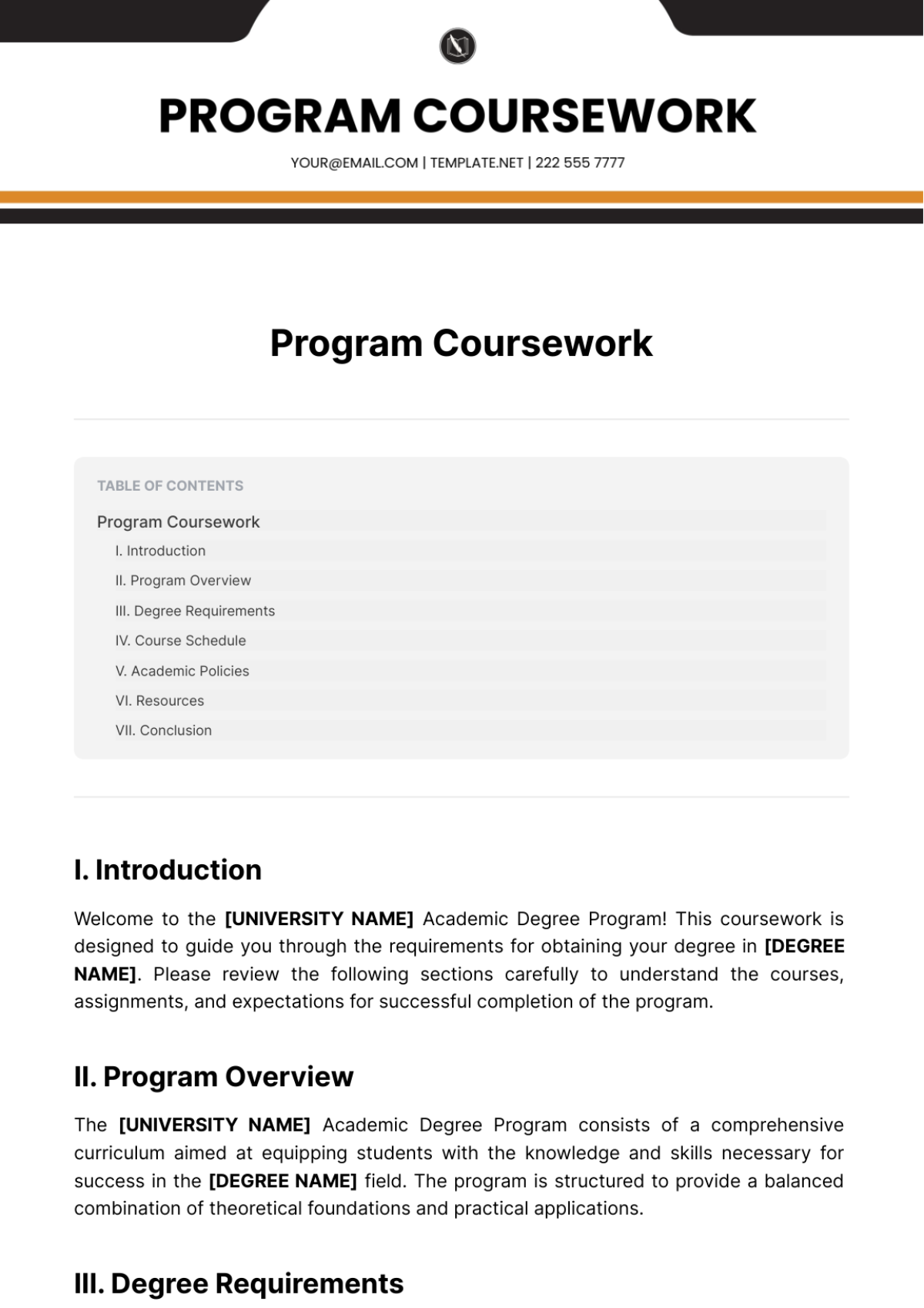Program Coursework Template