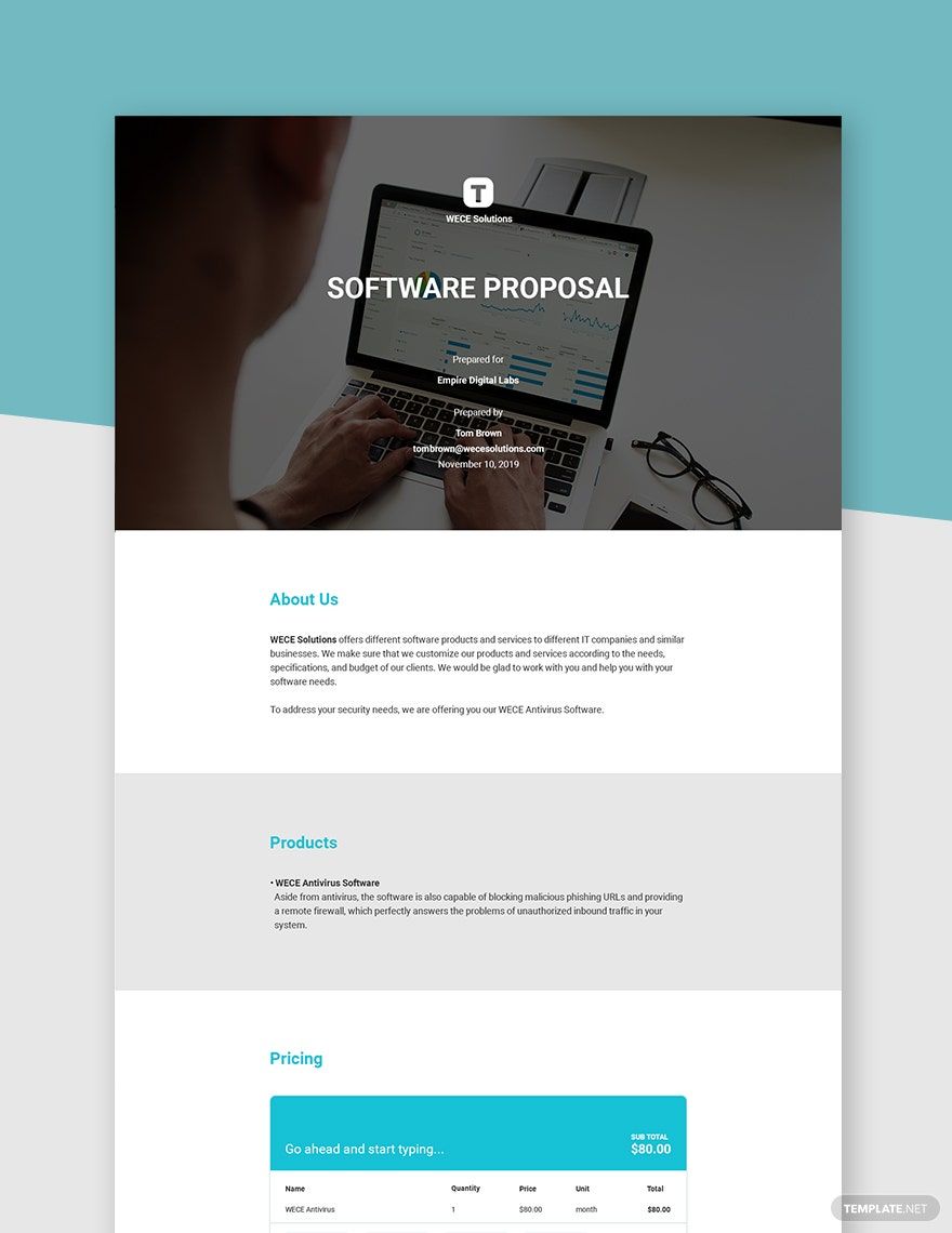 Software Company Proposal Template