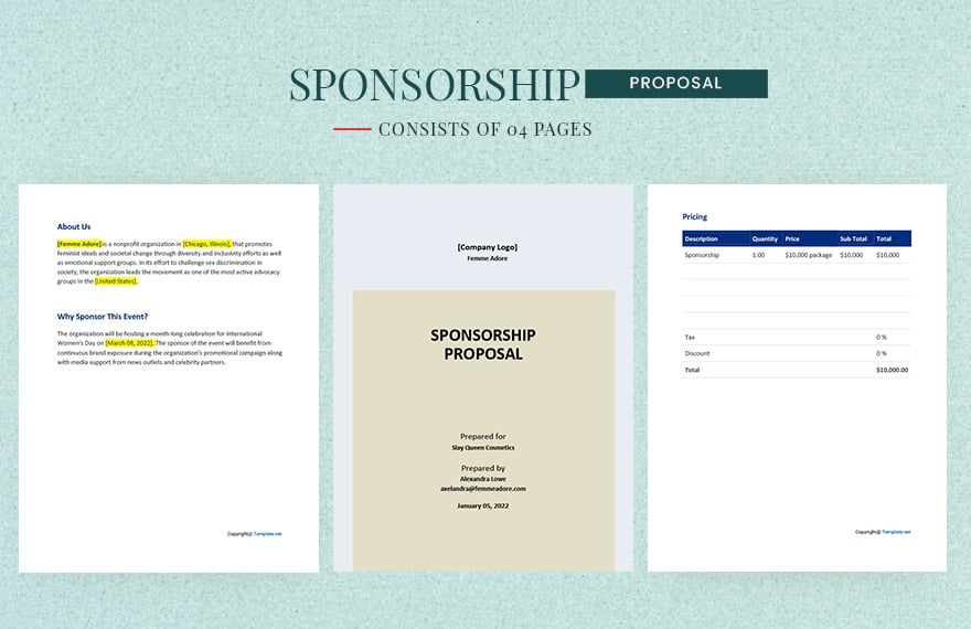Basic Sponsorship Proposal Template
