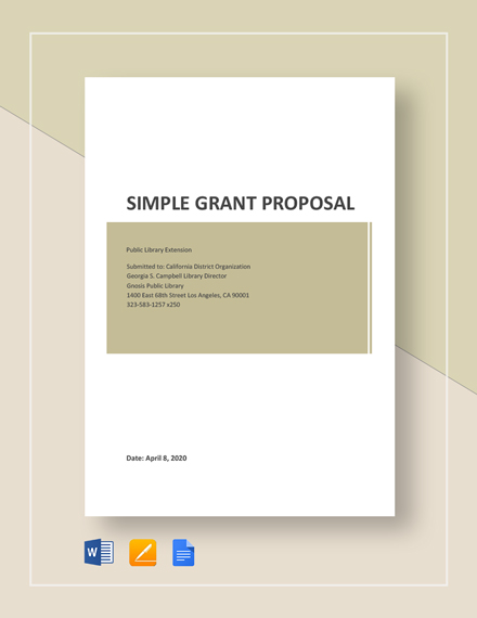 FREE Grant Proposal Template - Word (DOC) | PSD | InDesign | Apple (MAC ...