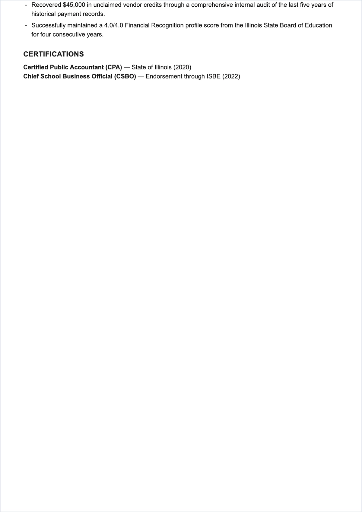 Free School Accountant ATS CV Template, AI CV Builder