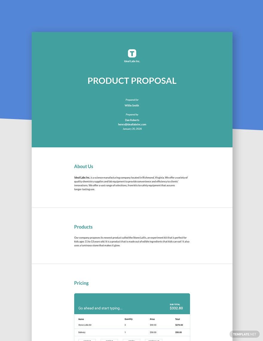 Simple Product Proposal Template