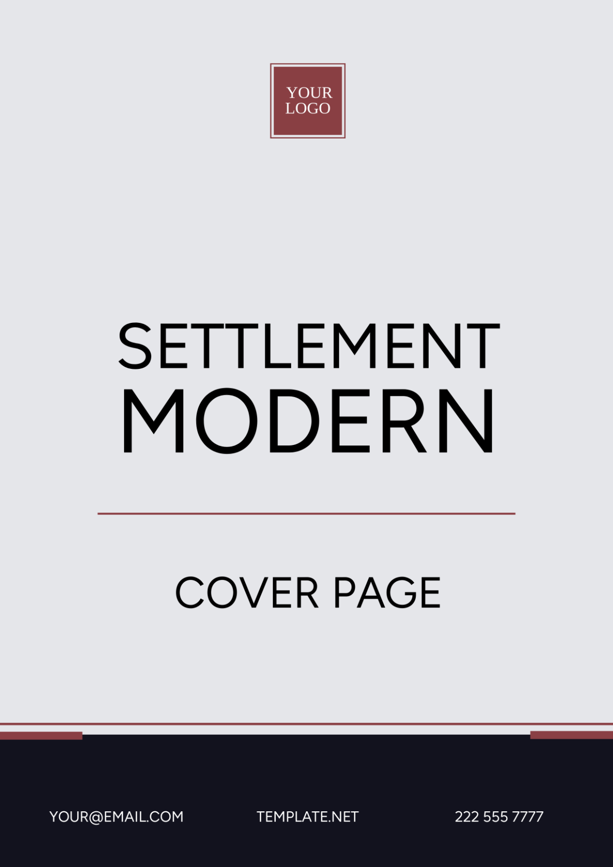 Free Settlement Modern Cover Page Template