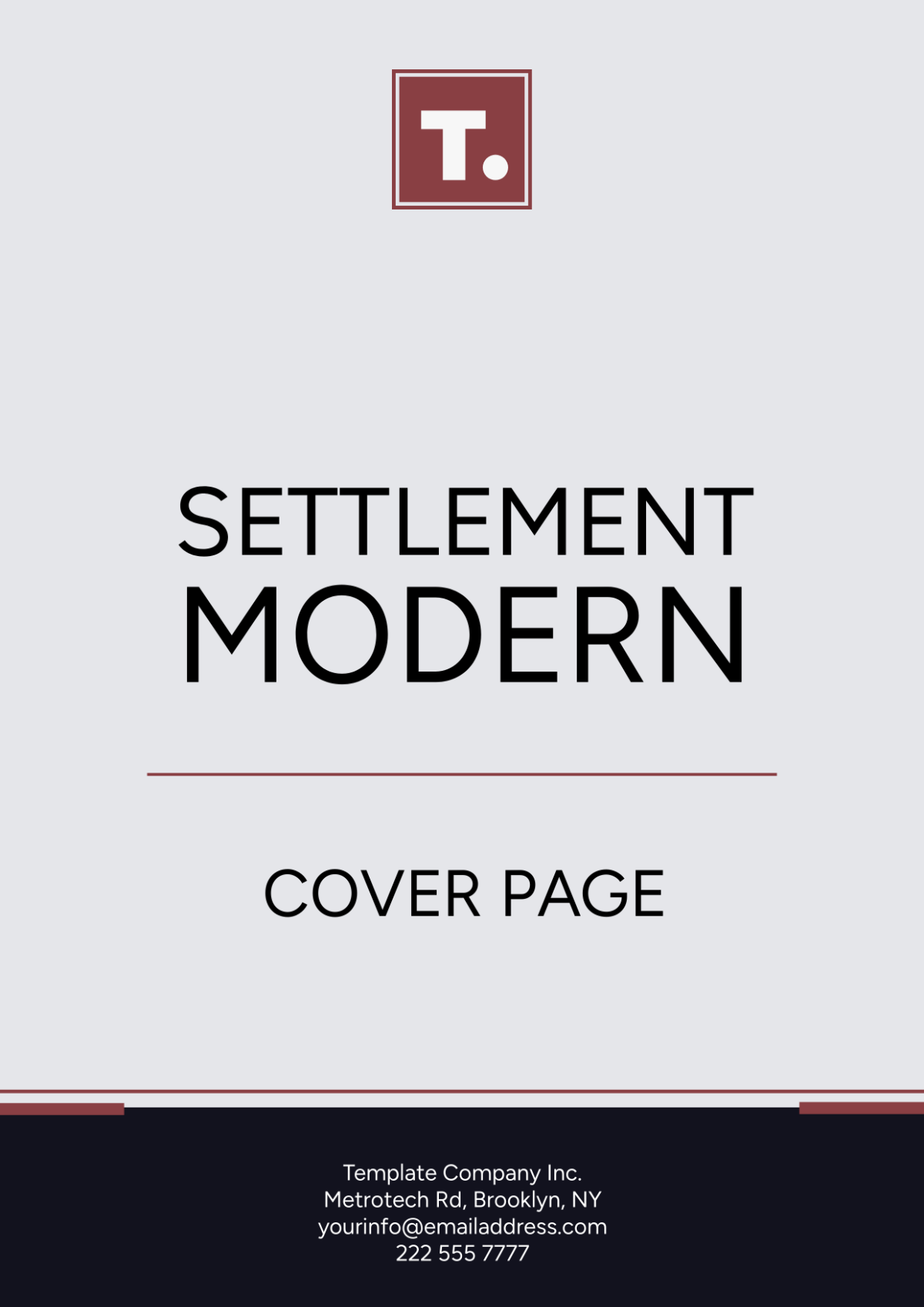Settlement Modern Cover Page