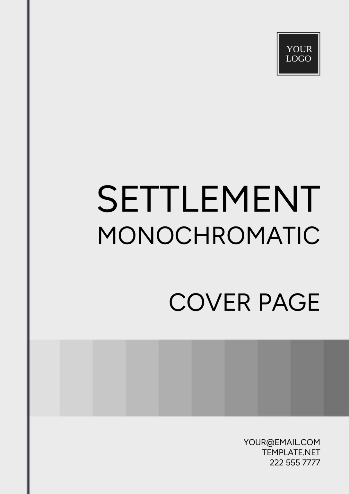 Settlement Monochromatic Cover Page Template