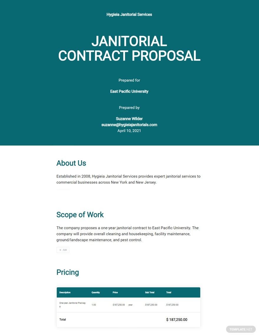 Formal Contract Proposal Template