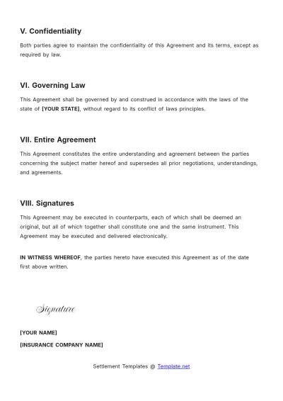 Free Car Accident Settlement Agreement Template to Edit Online
