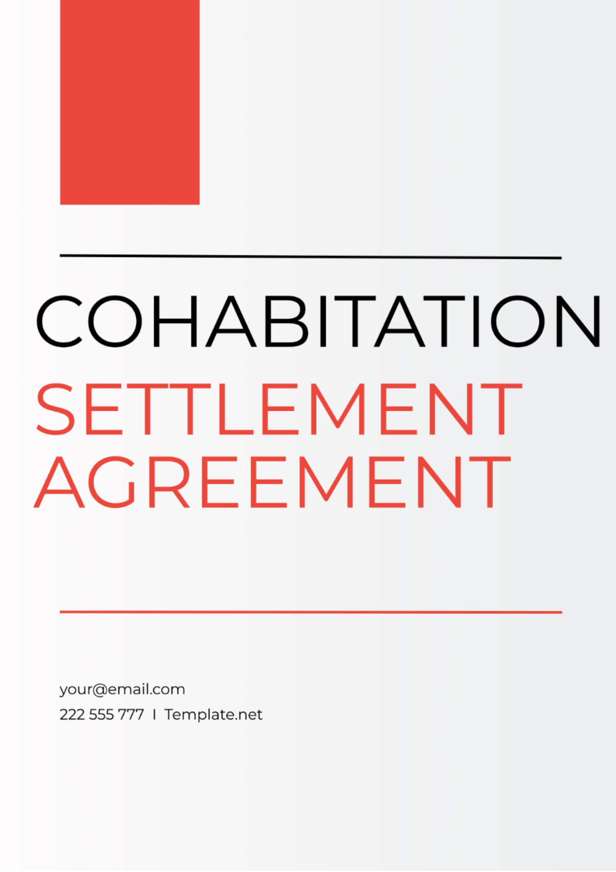 Free Cohabitation Settlement Agreement Template