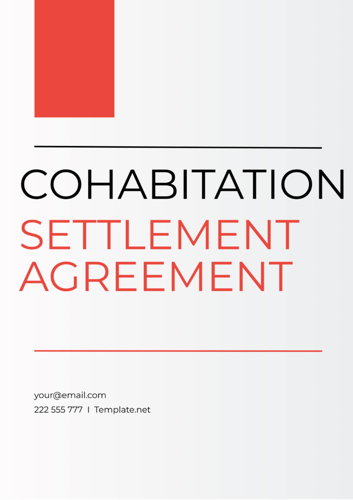 Cohabitation Settlement Agreement Template - Edit Online & Download