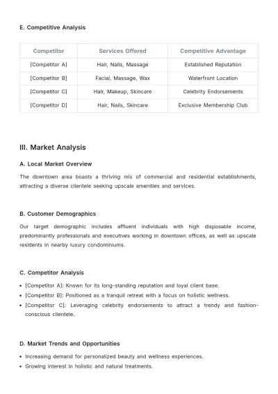 Free Salon Project Plan Template to Edit Online
