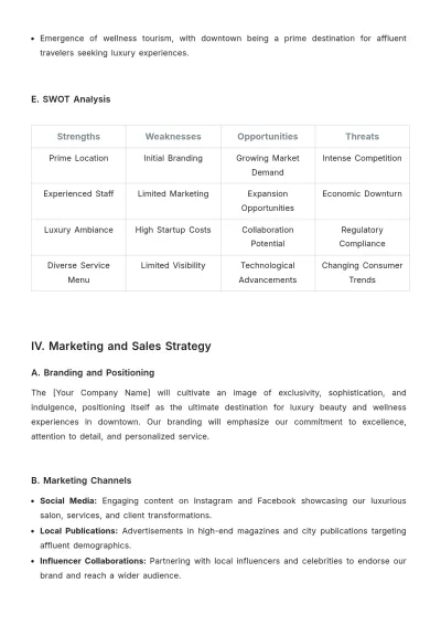 Free Salon Project Plan Template to Edit Online