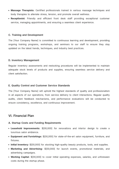 Free Salon Project Plan Template to Edit Online
