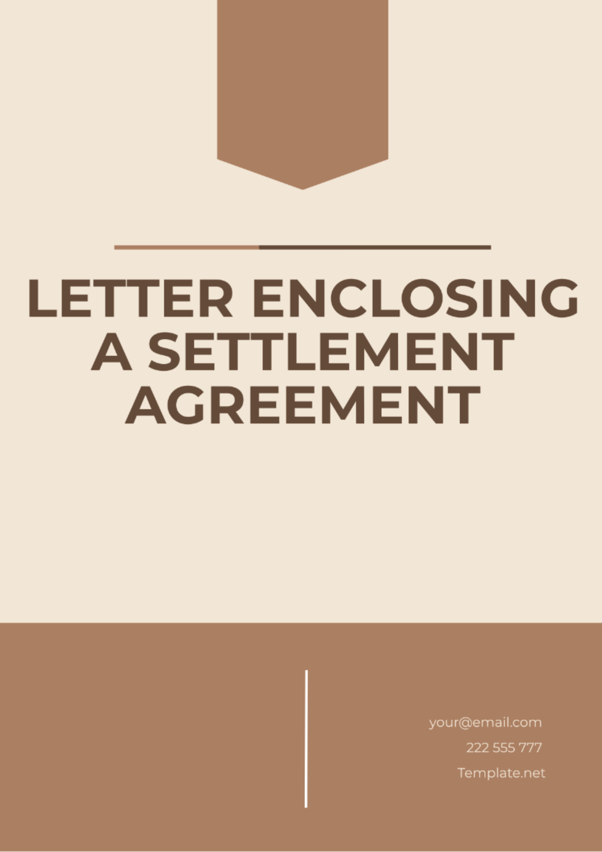 Free Letter Enclosing a Settlement Agreement Template