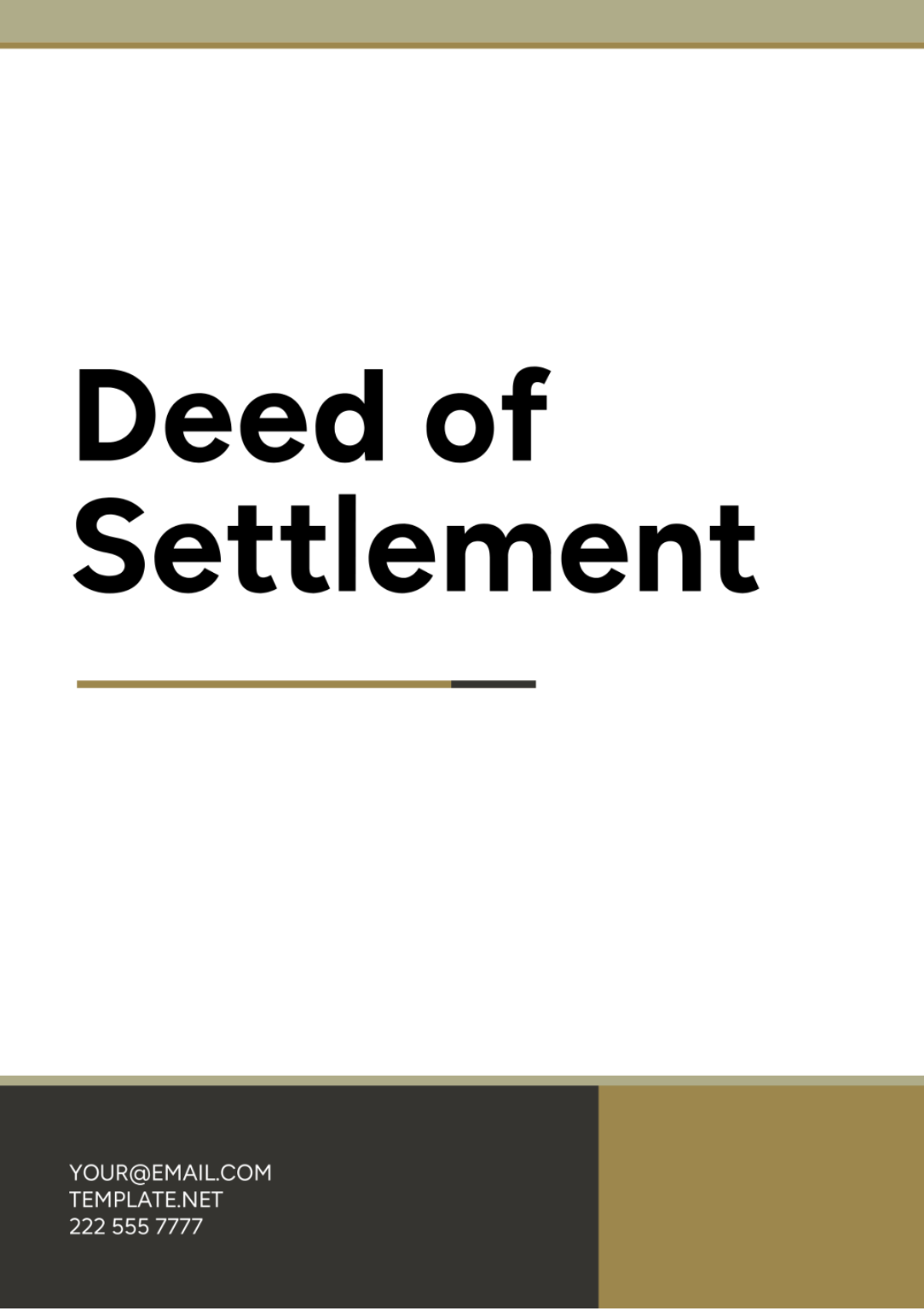 Free Deed of Settlement Template