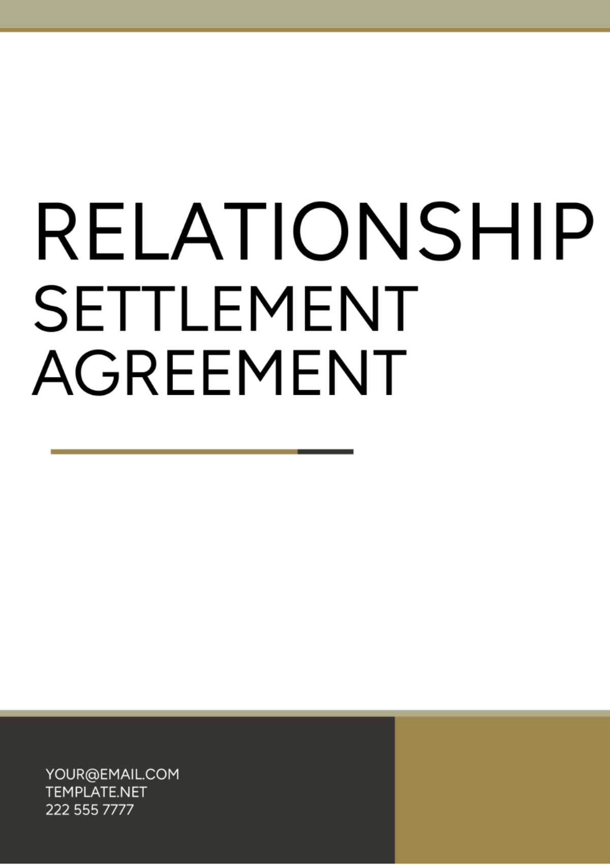 Free Relationship Settlement Agreement Template