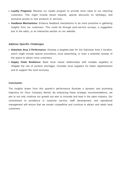 Free Salon Sales Report Template to Edit Online