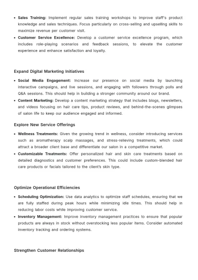 Free Salon Sales Report Template to Edit Online