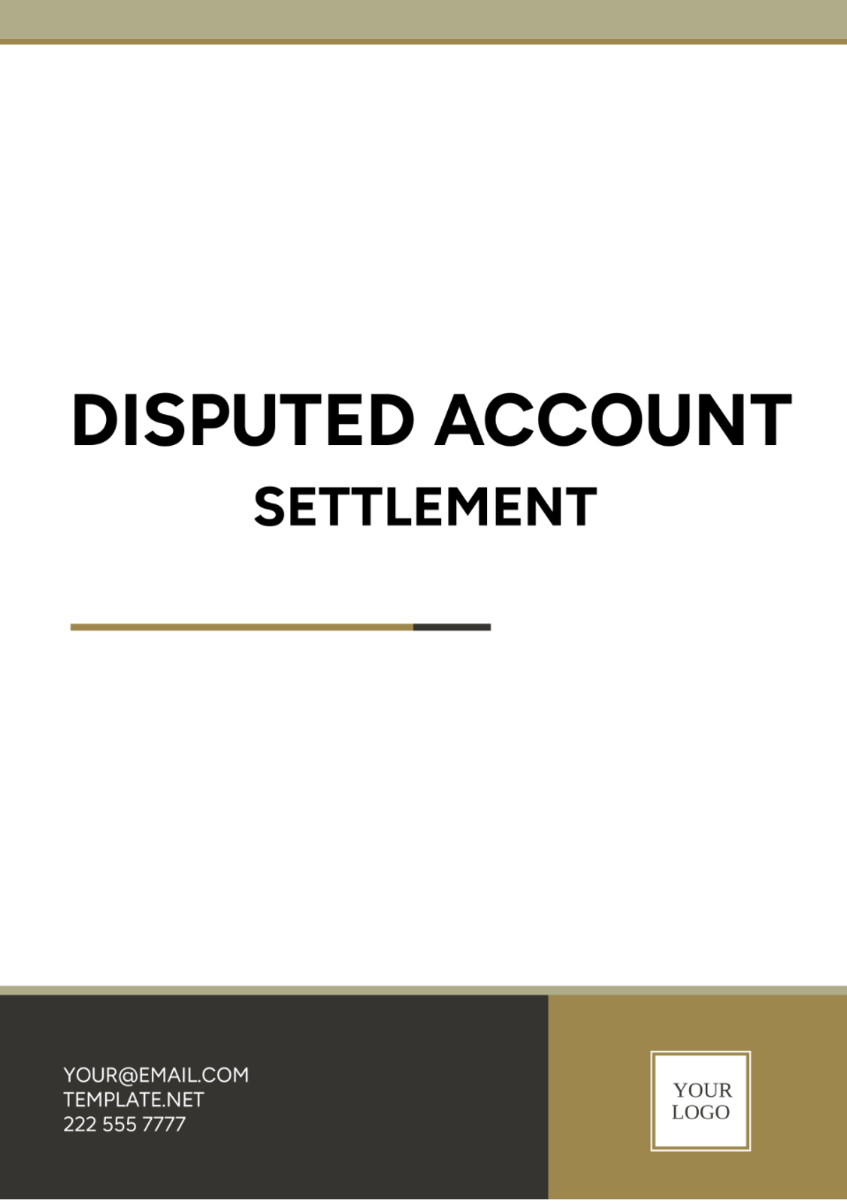 Free Disputed Account Settlement Template