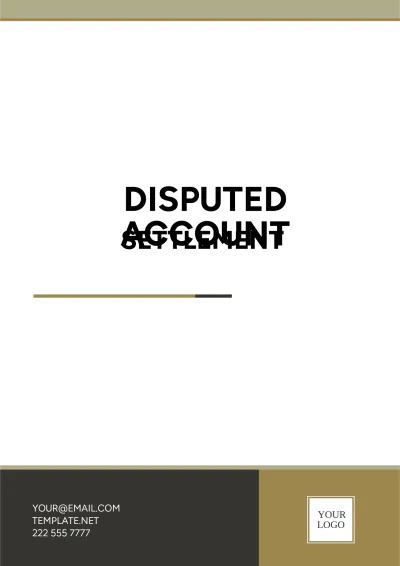 Free Disputed Account Settlement Template to Edit Online