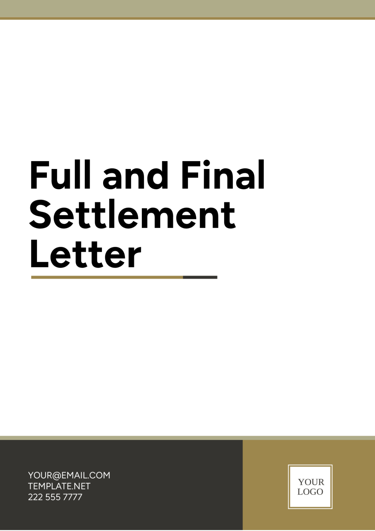 Free Full and Final Settlement Letter Template