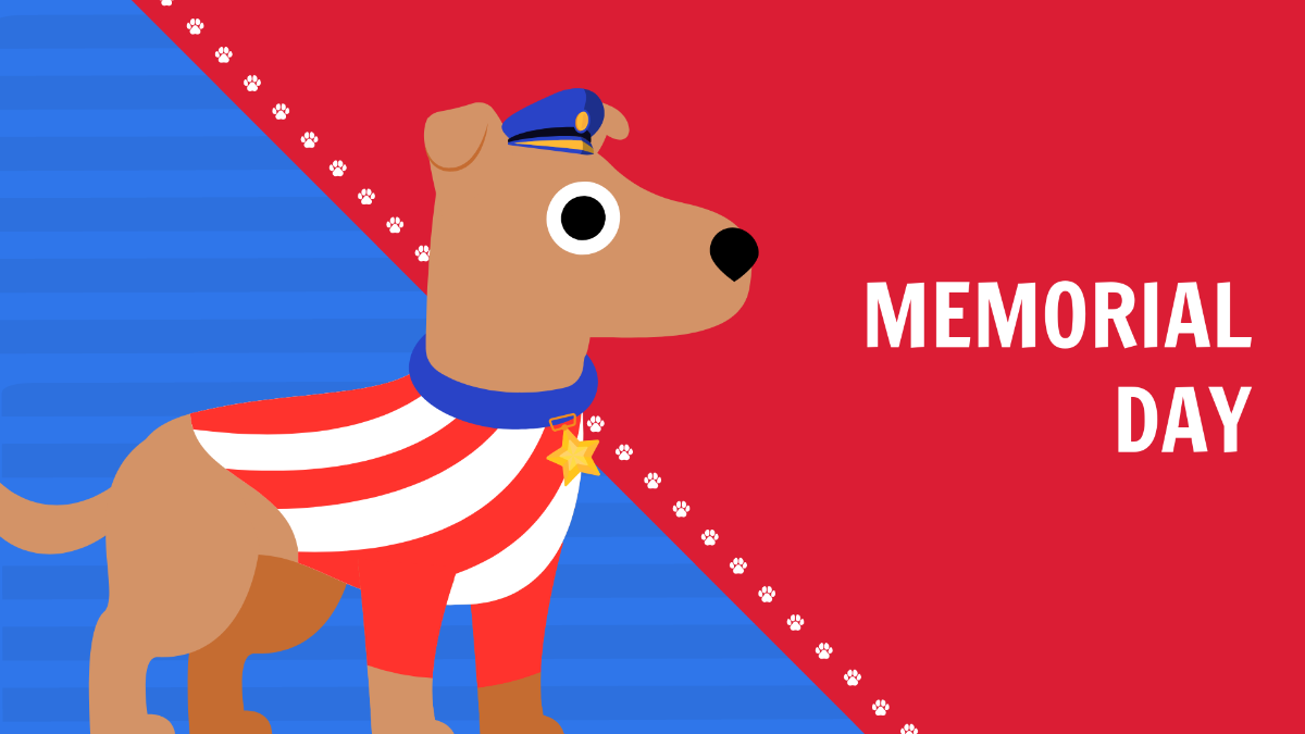 Memorial Day Dog Background Template